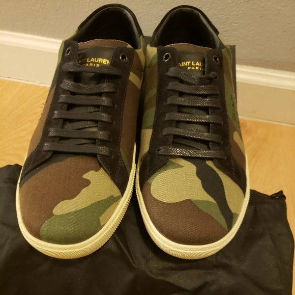 SAINT LAURENT Court Classic Camo Velour Sneaker 42.5 - Picture 6 of 11